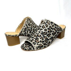 Joli Cheetah Print Fabric Mule Heels Size 7